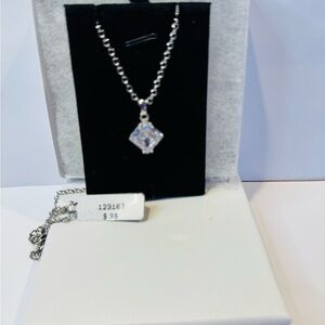 Elegant Silver Necklace with Crystal Pendant